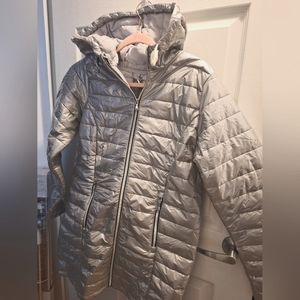 Metallic Silver Winter Jacket (Packable)